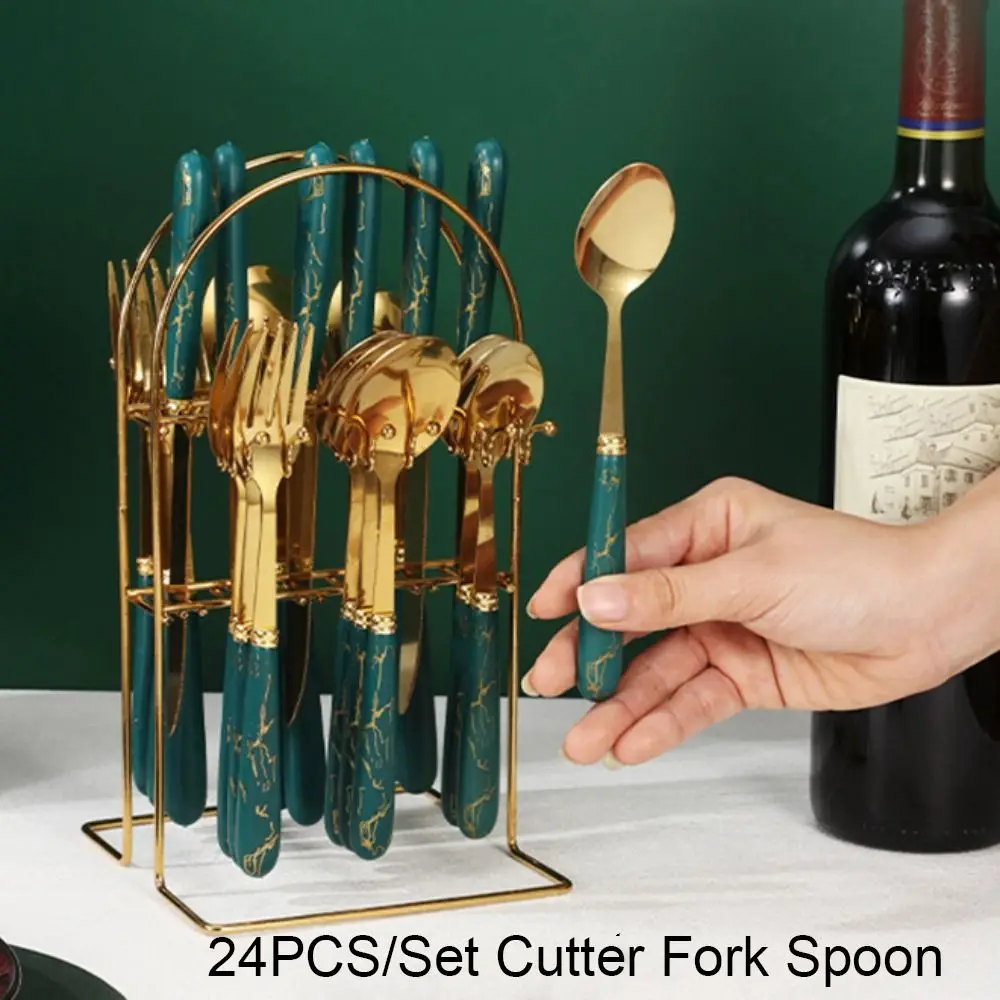 24pcs Stainless Steel Marbled Tableware Set Mirror Polished with Storage Rack Famliy Cutlery Set Nordic Style
24pcs Stainless Steel Marbled Tableware Set Mirror Polished with Storage Rack Famliy Cutlery Set Nordic Style