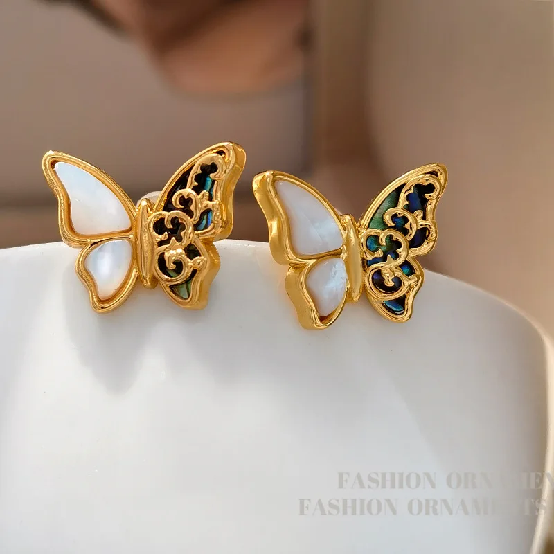 Designer S925 Silver Needle Vintage Shell Butterfly 18k Gold Plated Stud Earrings Set , Woman Ear Accessories Gift
Designer S925 Silver Needle Vintage Shell Butterfly 18k Gold Plated Stud Earrings Set , Woman Ear Accessories Gift