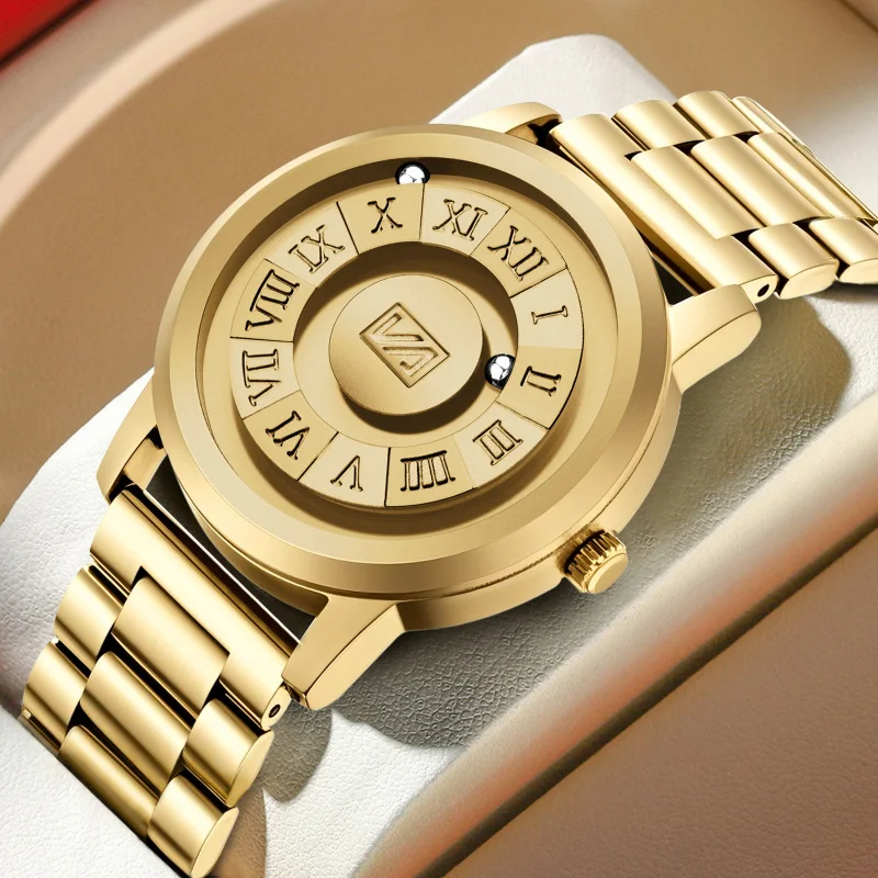 DOM Gold Fashion Men's Quartz Watch Scrolling Iron Ball Magnetic Pointer Waterproof Watches for Male Wristwatch
DOM Gold Fashion Men's Quartz Watch Scrolling Iron Ball Magnetic Pointer Waterproof Watches for Male Wristwatch