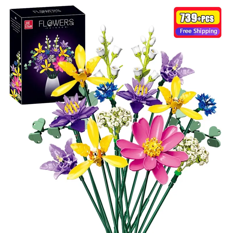 JJ9236 739PCS Flower Bouquet Bricks Orchid Cornflower Potted Plant Romantic Decoration DIY Educational Construction Toys Kids
JJ9236 739PCS Flower Bouquet Bricks Orchid Cornflower Potted Plant Romantic Decoration DIY Educational Construction Toys Kids