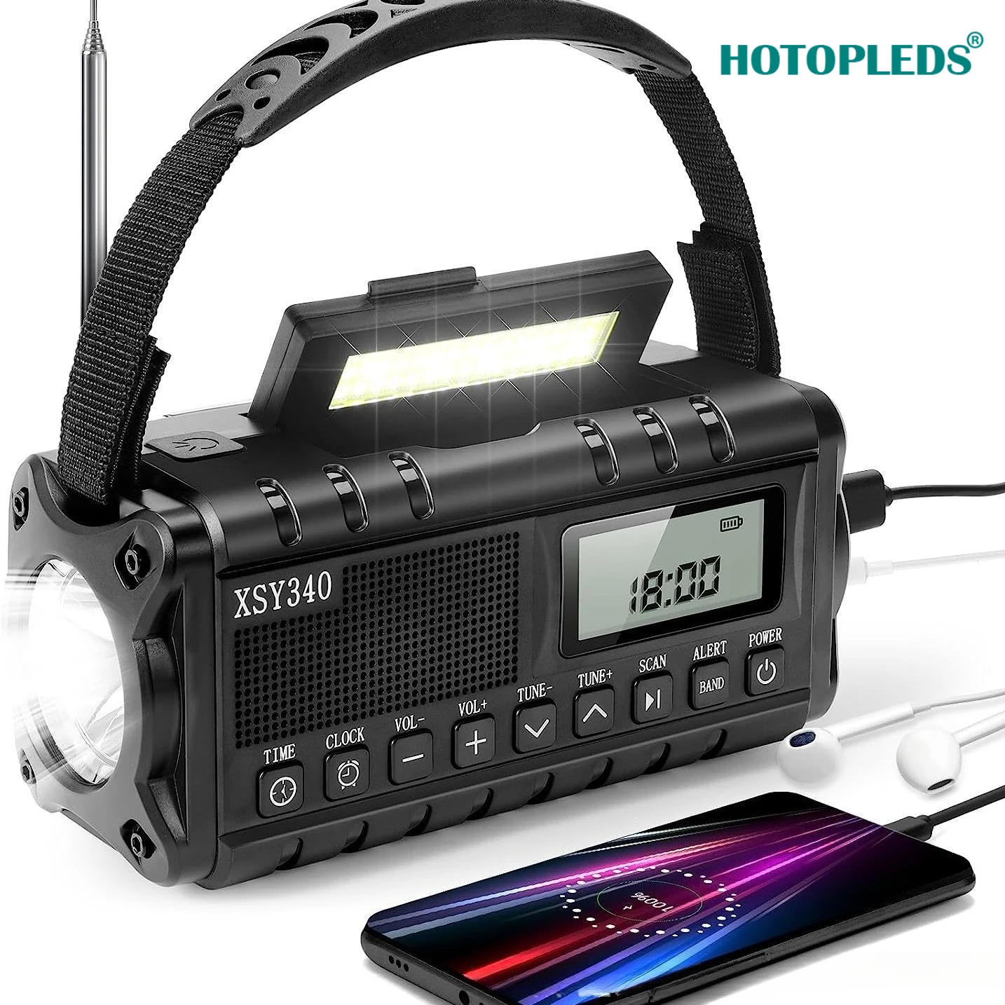 12000mAh Hand Crank Solar Power Radio Portable AM/FM/NOAA Weather Radio with LED Flashlight Power Bank Outdoor Emergency Radio
12000mAh Hand Crank Solar Power Radio Portable AM/FM/NOAA Weather Radio with LED Flashlight Power Bank Outdoor Emergency Radio