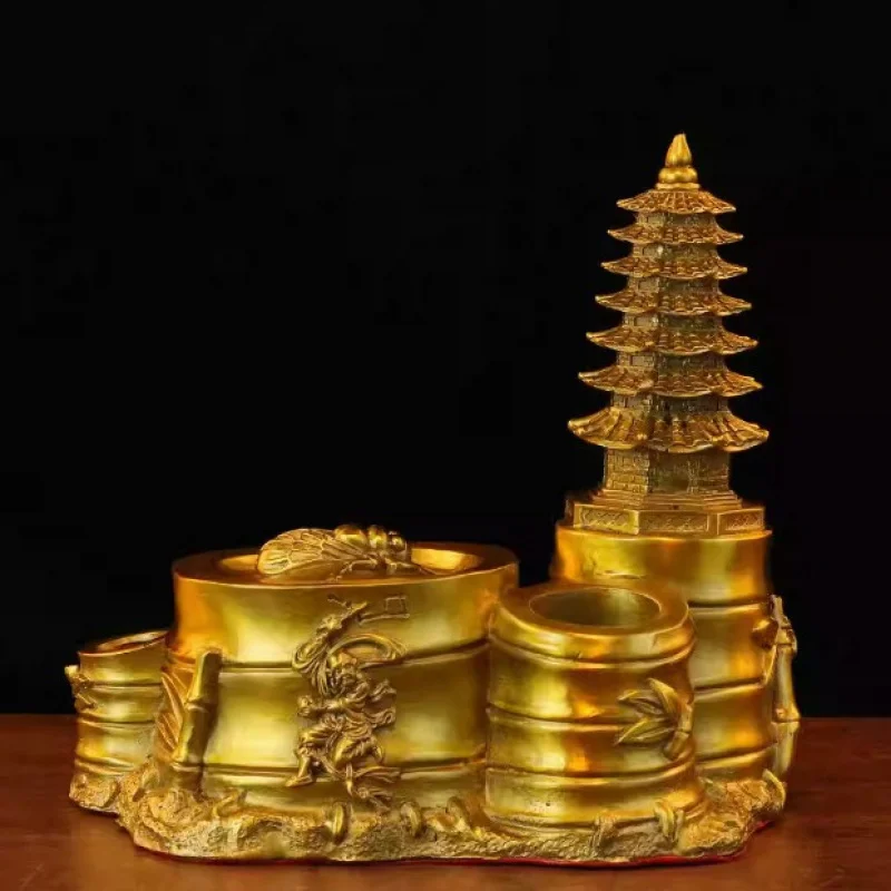 Латунный держатель для ручек Wenchang Pagoda, орнамент, стол, медь Kuixing Point Dou, магазин, подарок для гостиной, подарок для лидеров и учителей
Латунный держатель для ручек Wenchang Pagoda, орнамент, стол, медь Kuixing Point Dou, магазин, подарок для гостиной, подарок для лидеров и учителей