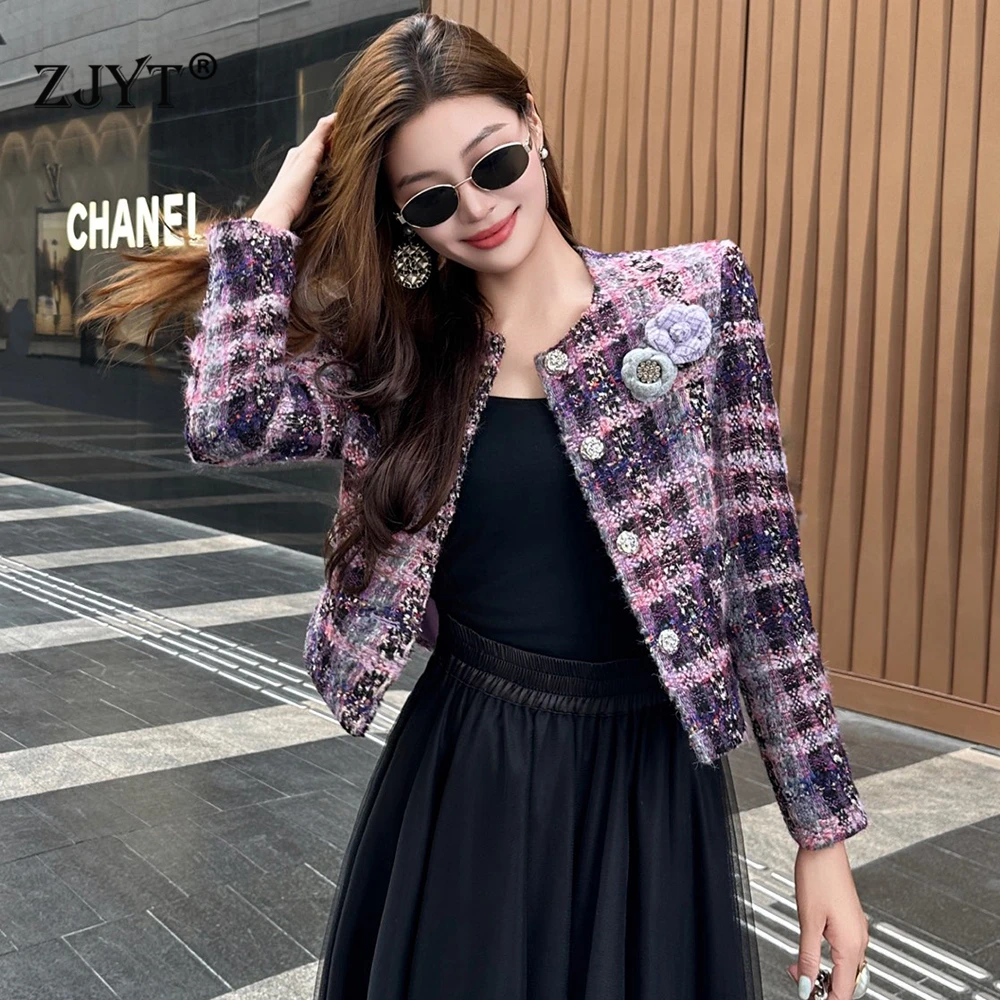 ZJYT осень-зима твидовые шерстяные куртки и пальто женские модельерские с длинным рукавом и круглым вырезом винтажная повседневная верхняя одежда Femme Veste
ZJYT осень-зима твидовые шерстяные куртки и пальто женские модельерские с длинным рукавом и круглым вырезом винтажная повседневная верхняя одежда Femme Veste