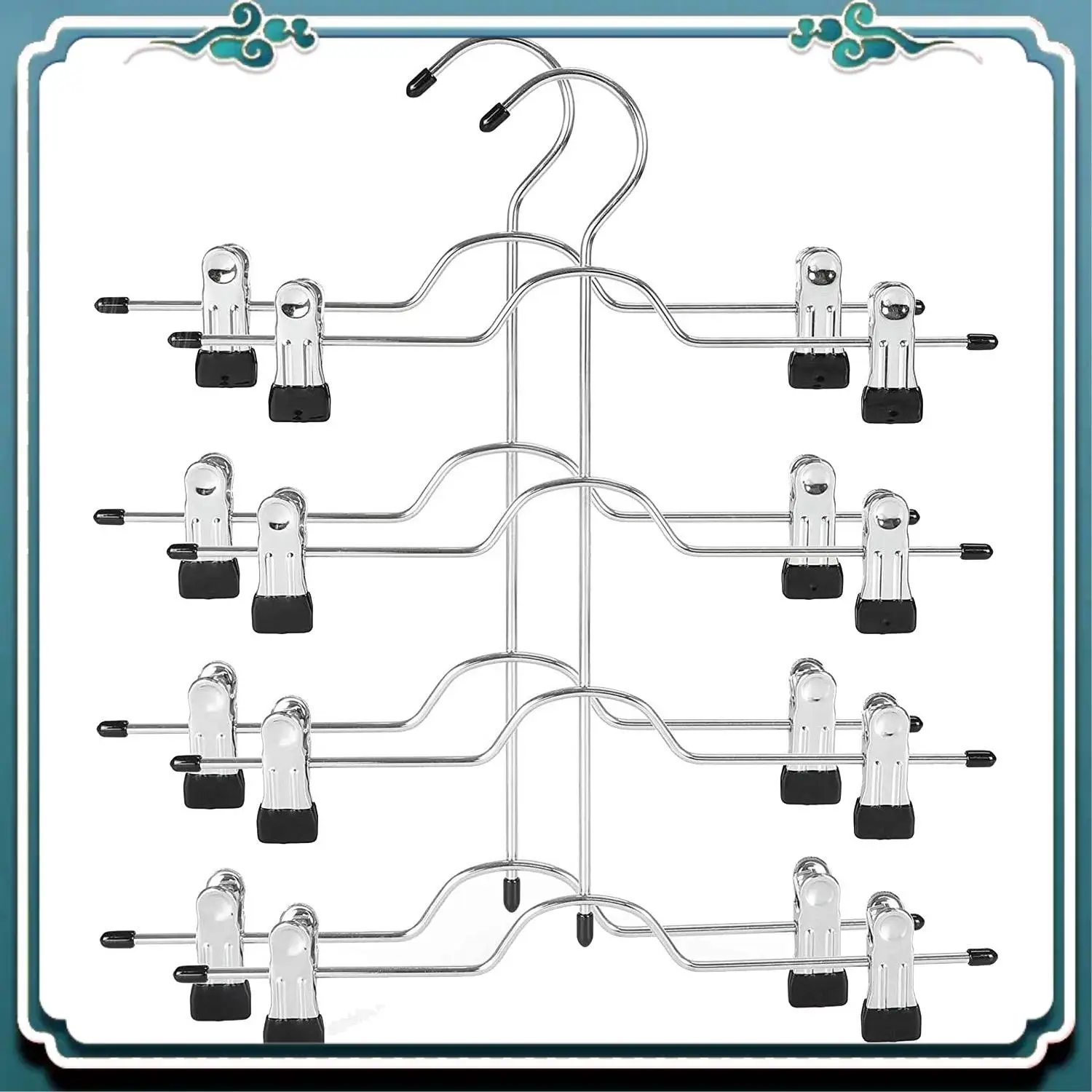 Reliable 4 Tier Pants Hangers Metal Skirt Hangers With Clips,Trouser Clips Hanger,For Slacks,Trousers,Jeans,Towels,2-Pack Black
Reliable 4 Tier Pants Hangers Metal Skirt Hangers With Clips,Trouser Clips Hanger,For Slacks,Trousers,Jeans,Towels,2-Pack Black