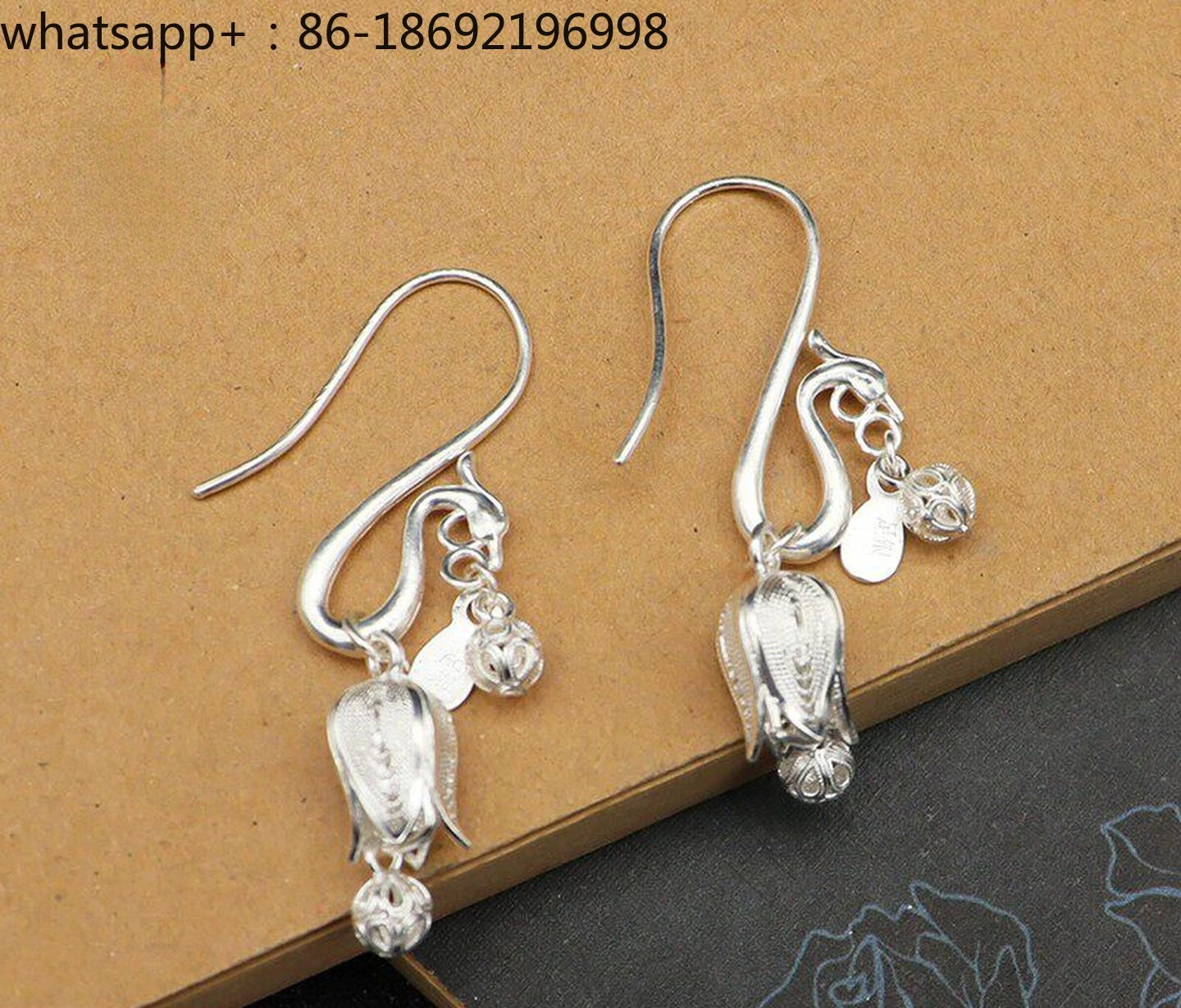 Filigree 999 Sterling Silver Phoenix Play Bead Earrings Foot Silver Lily of The Valley Fringed Earrings
Filigree 999 Sterling Silver Phoenix Play Bead Earrings Foot Silver Lily of The Valley Fringed Earrings