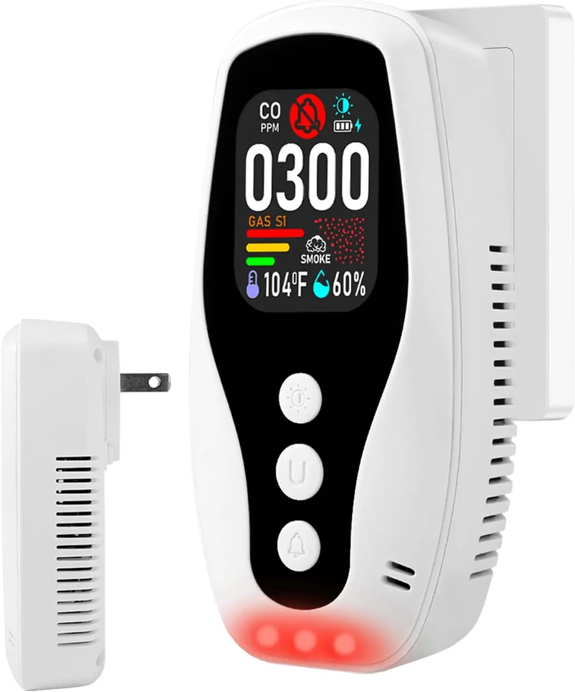 5-in-1 CO & Smoke Detector with Gas Leak, Temp, Humidity for Home/RV/Hotel/Travel
5-in-1 CO & Smoke Detector with Gas Leak, Temp, Humidity for Home/RV/Hotel/Travel