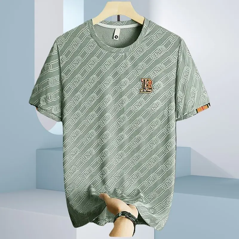 Summer ice silk men's short-sleeved t-shirt new high-end round neck casual loose t-shirt thin quick-drying hollow
Summer ice silk men's short-sleeved t-shirt new high-end round neck casual loose t-shirt thin quick-drying hollow