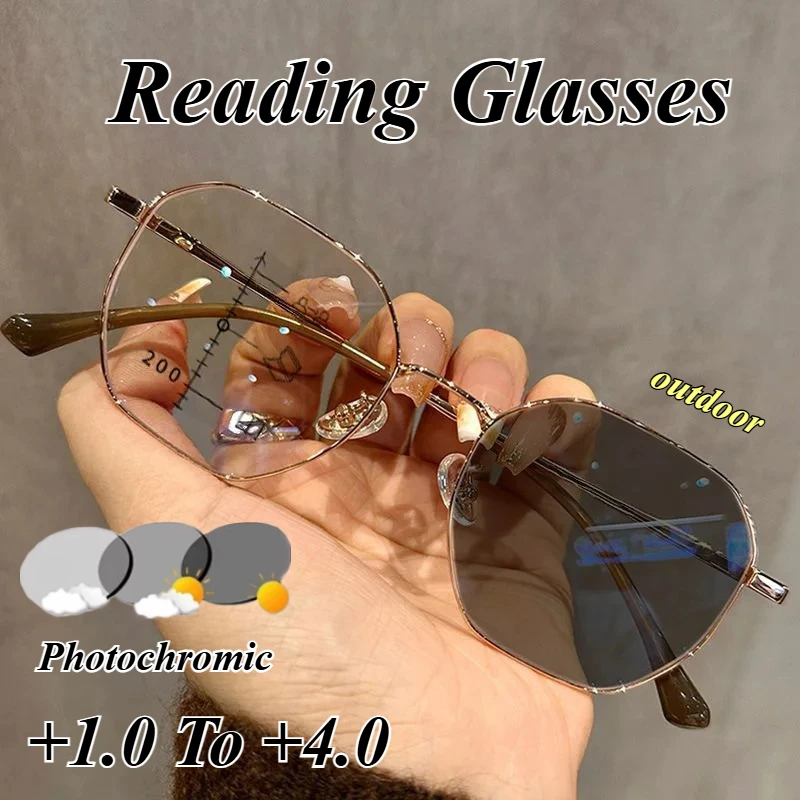Neutral New Fashion Large Frame Presbyopia Glasses Metal Frame Outdoor Light Color Change Progressive Multifocal Reading Glasses
Neutral New Fashion Large Frame Presbyopia Glasses Metal Frame Outdoor Light Color Change Progressive Multifocal Reading Glasses
