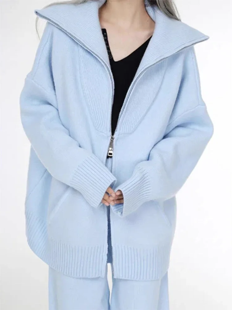 Autumn Winter 2024 Pant Sets Zipper Casual Sports Knitwear Suit High Waist Straight Wide-leg Long Pants Sets for Women 2 Pieces
Autumn Winter 2024 Pant Sets Zipper Casual Sports Knitwear Suit High Waist Straight Wide-leg Long Pants Sets for Women 2 Pieces