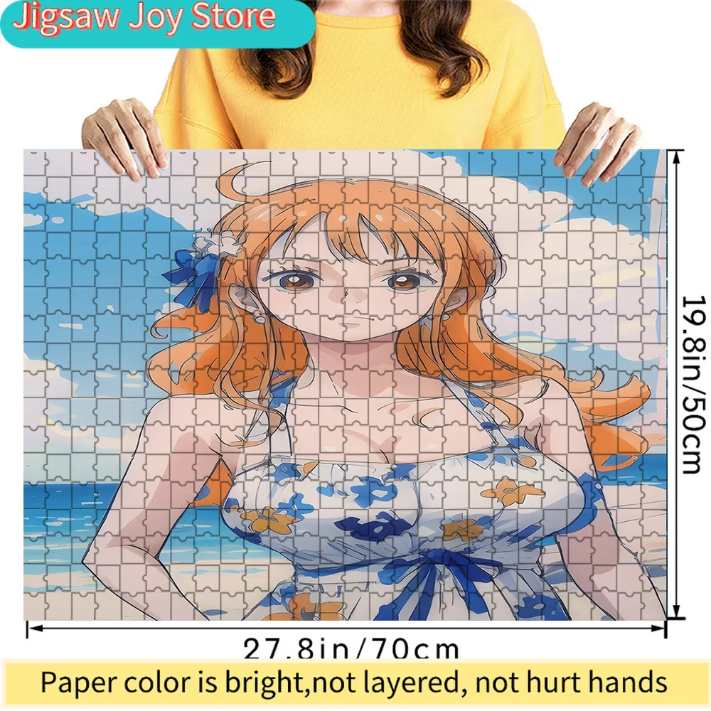 Коллекционный подарок: пазл из бумаги с изображением Нами в цветочном сарафане, пляжной сценой и навигатора в соломенной шляпе, декор с персонажами One Piece.
Коллекционный подарок: пазл из бумаги с изображением Нами в цветочном сарафане, пляжной сценой и навигатора в соломенной шляпе, декор с персонажами One Piece.