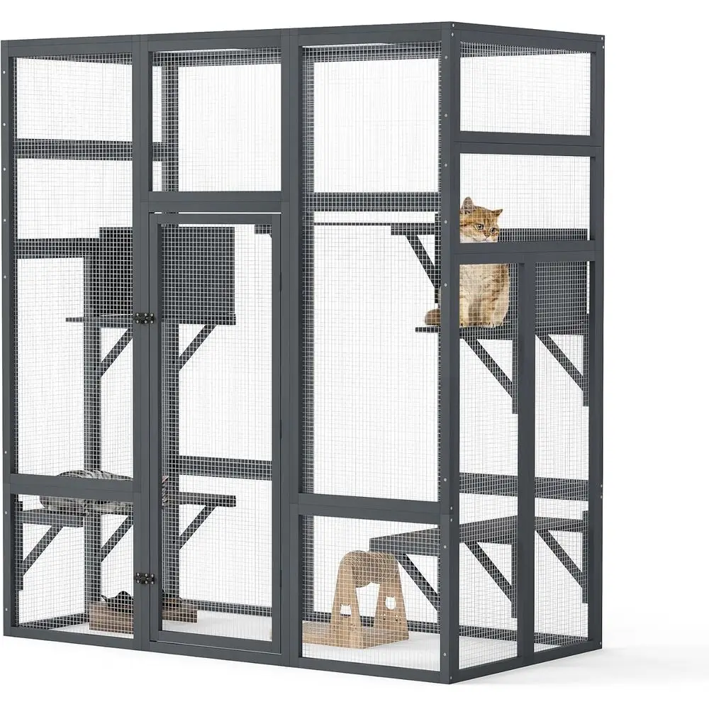 Stylish Wooden Catio Outdoor Cat Enclosure Cat Cage & Run Enclosures Indoor Kitty Window Catio with Waterproof Roof, 7 Platforms
Stylish Wooden Catio Outdoor Cat Enclosure Cat Cage & Run Enclosures Indoor Kitty Window Catio with Waterproof Roof, 7 Platforms