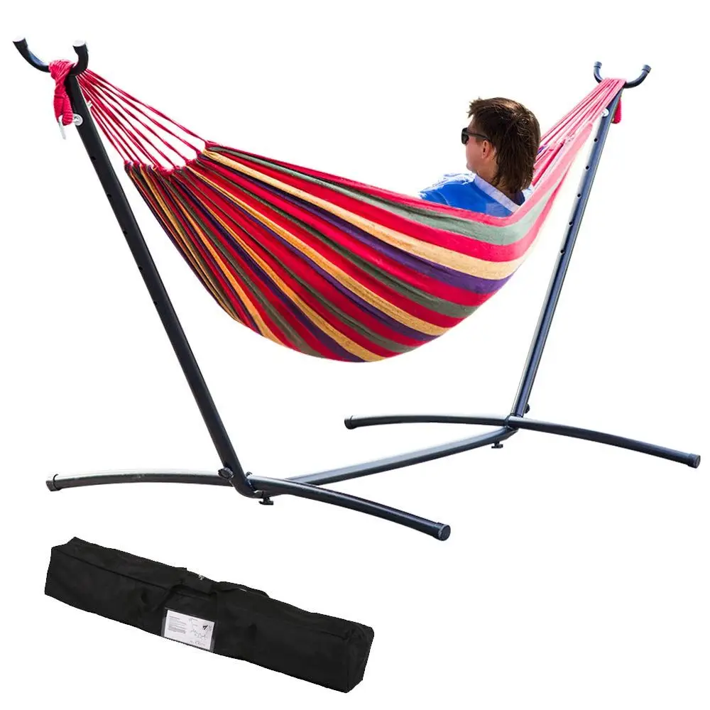 Hammock with Stand Portable 2 Person Swing Stand Heavy Duty Steel Stand for Outdoor Patio Backyard Indoor Bedroom with Carrying
Hammock with Stand Portable 2 Person Swing Stand Heavy Duty Steel Stand for Outdoor Patio Backyard Indoor Bedroom with Carrying