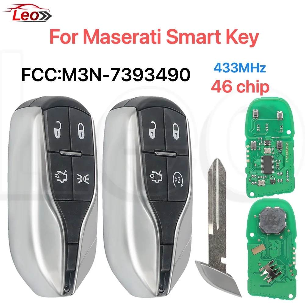Ключ для автомобиля Leo M3N-7393490 для Maserati Ghibli, Quattroporte, Levante 2014-2020, 433 МГц, 46 чипов, с функцией умного запуска и кнопкой запуска двигателя.
Ключ для автомобиля Leo M3N-7393490 для Maserati Ghibli, Quattroporte, Levante 2014-2020, 433 МГц, 46 чипов, с функцией умного запуска и кнопкой запуска двигателя.