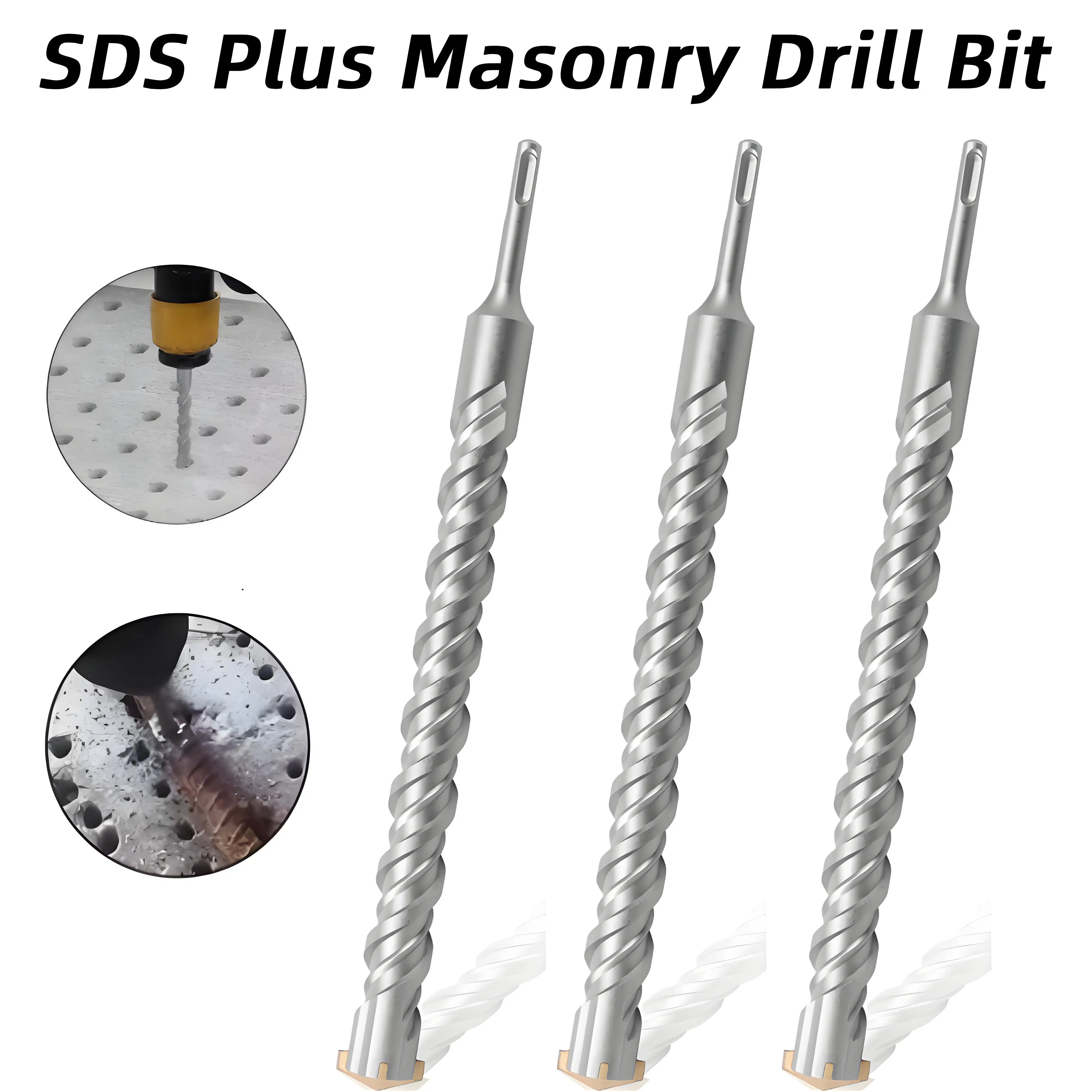 3 шт. сверло SDS Plus для каменной кладки, высокая твердость, карбид YG8 и сталь 40CR, перфоратор для бетона, кирпича, мрамора, гранита
3 шт. сверло SDS Plus для каменной кладки, высокая твердость, карбид YG8 и сталь 40CR, перфоратор для бетона, кирпича, мрамора, гранита