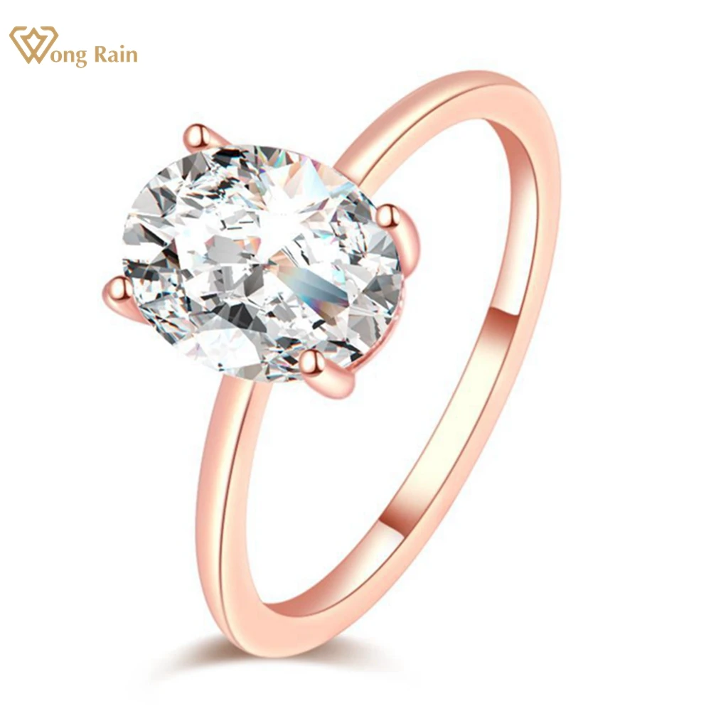 Wong Rain 18K Gold Plated 925 Sterling Silver 3EX VVS1 D Color Oval Cut 2CT Real Moissanite Diamond Engagement Ring Fine Jewelry
Wong Rain 18K Gold Plated 925 Sterling Silver 3EX VVS1 D Color Oval Cut 2CT Real Moissanite Diamond Engagement Ring Fine Jewelry
