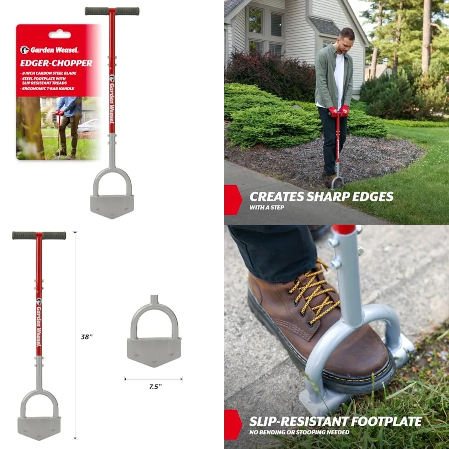 Edger-Chopper Manual Lawn Edger Tool - Sod Cutter and Trenching Shovel for Clean Garden Borders - Ergonomic Handle and Carbon S
Edger-Chopper Manual Lawn Edger Tool - Sod Cutter and Trenching Shovel for Clean Garden Borders - Ergonomic Handle and Carbon S
