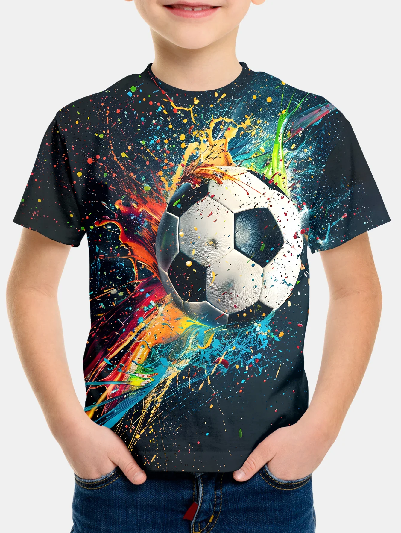 Children's T-shirt Baby Boys Clothing 2025Kids Soccer Color Splash Clothes T-shirty Top Shirts Tops Short Sleeve
Children's T-shirt Baby Boys Clothing 2025Kids Soccer Color Splash Clothes T-shirty Top Shirts Tops Short Sleeve