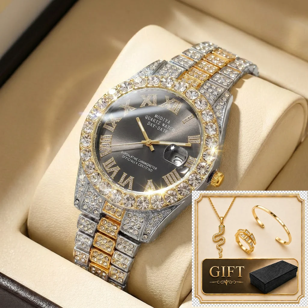 4pcs gift box set Men's black dial alloy strap fashion jewelry details Quartz Watch Gift Box Set for party holiday
4pcs gift box set Men's black dial alloy strap fashion jewelry details Quartz Watch Gift Box Set for party holiday