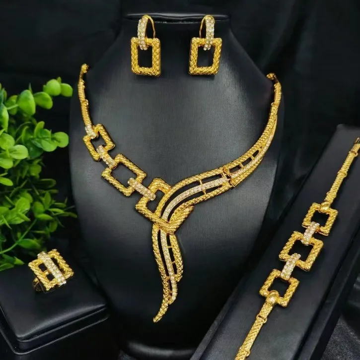 Minimalist Trendy Gold Diamond Set For Women 24K Gold AU999 Timeless necklace earrings bangle ring matching set
Minimalist Trendy Gold Diamond Set For Women 24K Gold AU999 Timeless necklace earrings bangle ring matching set