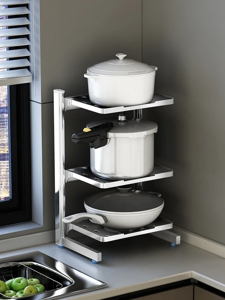 Kitchen cookware rack adjustable household cookware storage rack multi-layer multifunctional frying pan rack on table top
Kitchen cookware rack adjustable household cookware storage rack multi-layer multifunctional frying pan rack on table top