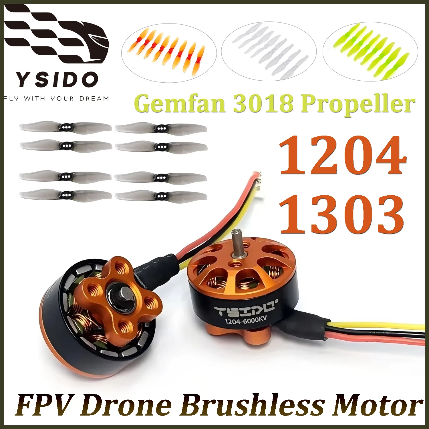 YSIDO 1204 1303 Brushless Motor 6000KV/5500KV Gemfan 3018 Propeller 4CW 4CCW for RC FPV Racing Drone Toothpick Frame Combo Kit
YSIDO 1204 1303 Brushless Motor 6000KV/5500KV Gemfan 3018 Propeller 4CW 4CCW for RC FPV Racing Drone Toothpick Frame Combo Kit