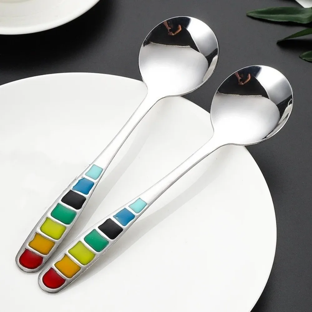 Kitchen Gadgets Round Head Soup Spoon Long Handle Deepened Serving Spoon Stainless Steel Colorful Rust-Proof Spoon Porridge
Kitchen Gadgets Round Head Soup Spoon Long Handle Deepened Serving Spoon Stainless Steel Colorful Rust-Proof Spoon Porridge