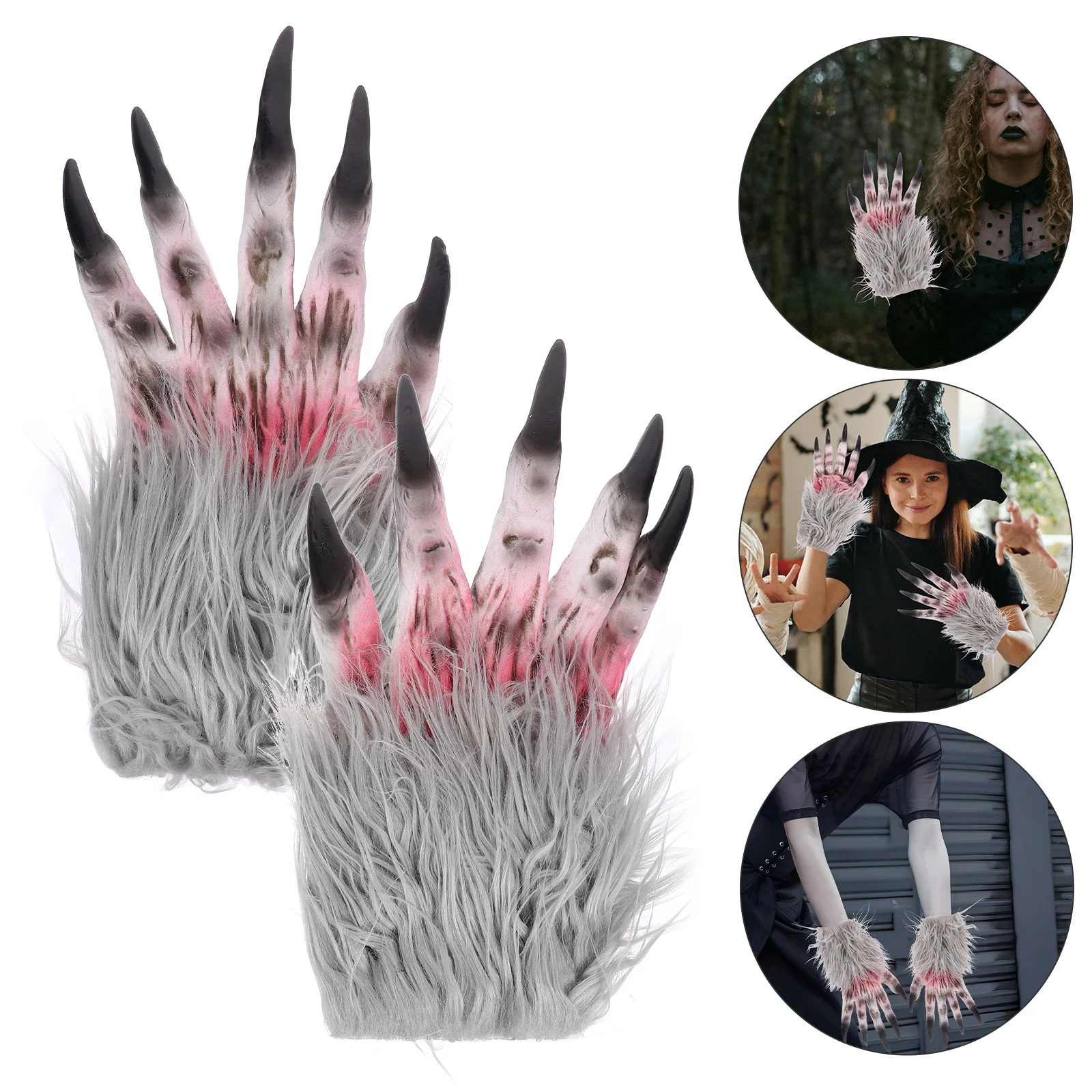 2 Pcs Gloves Wolf Halloween Costume Inflatable Paw Creative Grey with Claws Fingerless Miss
2 Pcs Gloves Wolf Halloween Costume Inflatable Paw Creative Grey with Claws Fingerless Miss