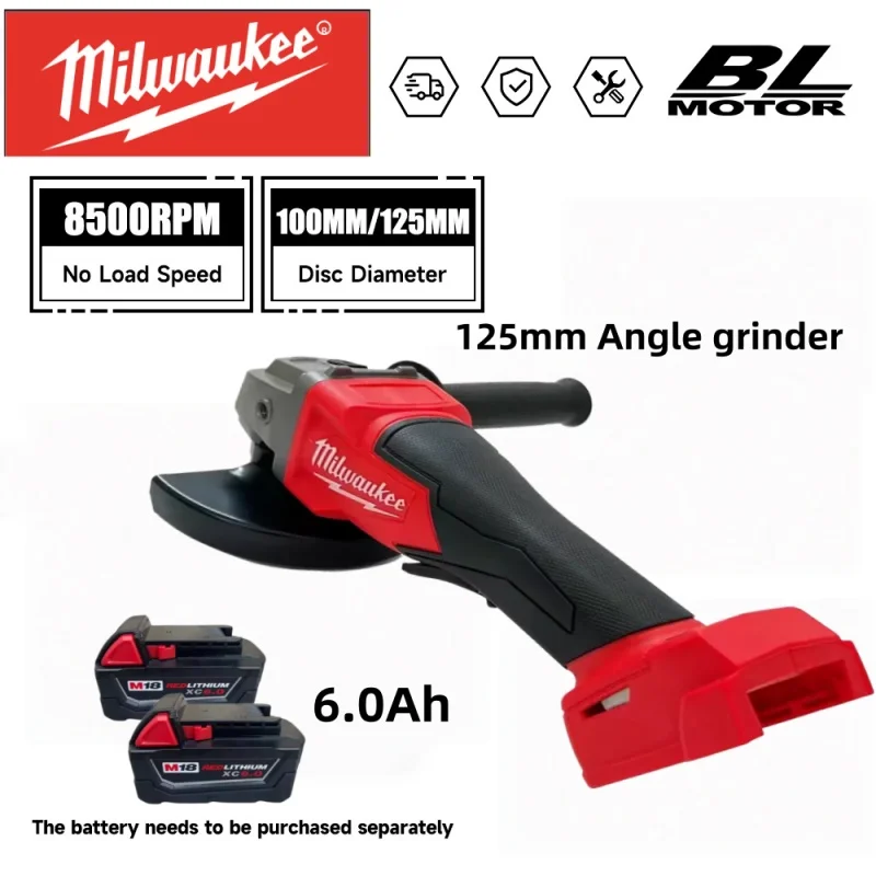Milwaukee 8500rpm 3-Speed Original Angle Grinder 125mm grinding wheel diameter electric polishing and Cutting Abrasive Tools.
Milwaukee 8500rpm 3-Speed Original Angle Grinder 125mm grinding wheel diameter electric polishing and Cutting Abrasive Tools.
