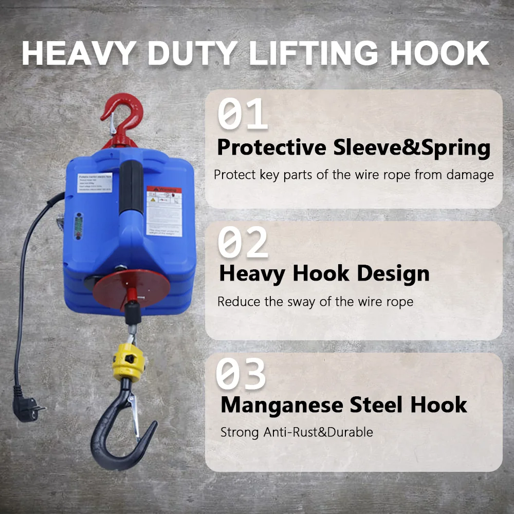 Обновленный электрический подъемник, портативная электрическая ручная лебедка, тяговый блок, электрический стальной трос, подъемный подъемник, буксирный трос 220 В/110 В
Обновленный электрический подъемник, портативная электрическая ручная лебедка, тяговый блок, электрический стальной трос, подъемный подъемник, буксирный трос 220 В/110 В