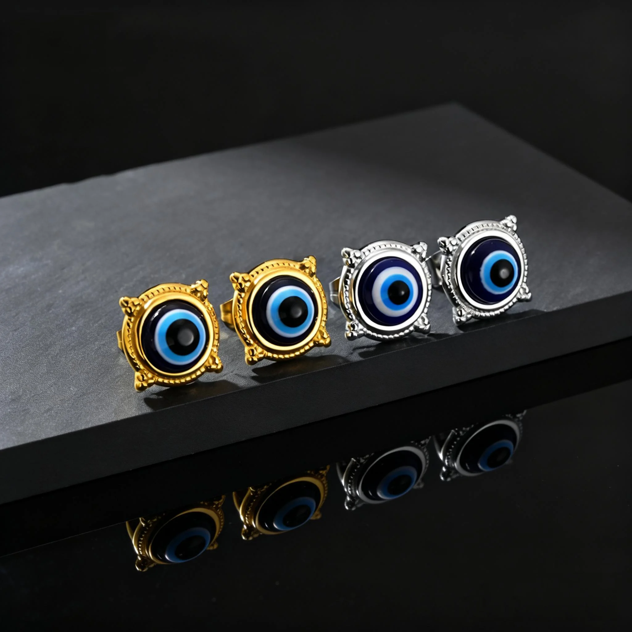 Fashion Unique Round Lucky Evil Eye Stainless Steel Stud Earrings for Men Women Hypoallergenic Stylish Piercing Jewelry Gifts
Fashion Unique Round Lucky Evil Eye Stainless Steel Stud Earrings for Men Women Hypoallergenic Stylish Piercing Jewelry Gifts