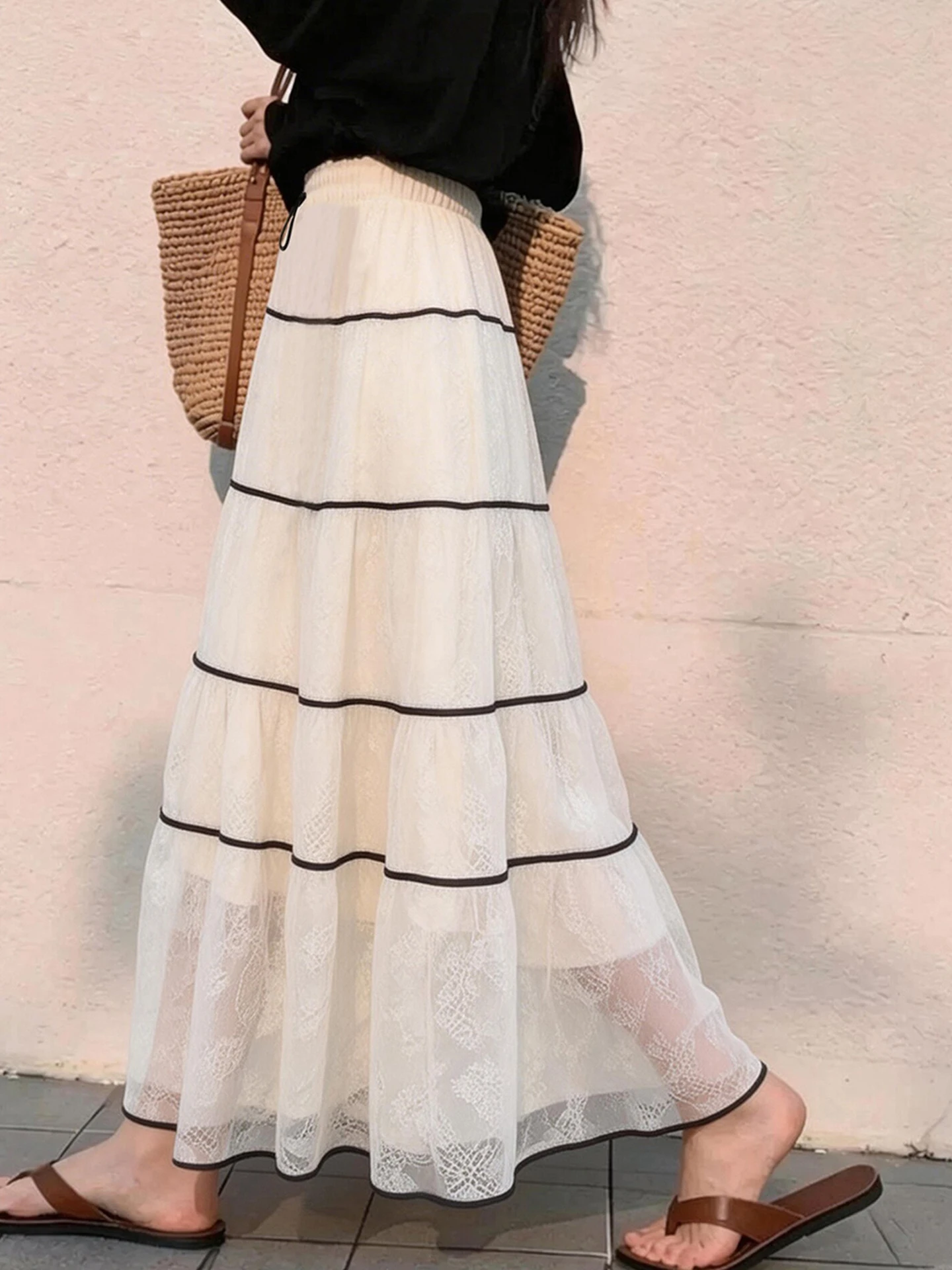 Summer 2026 High Waist Draped Lace Half Skirt Women's Loose Slimming A-Line Big Swing Skirt Commute Korean Style Poem Lin
Summer 2026 High Waist Draped Lace Half Skirt Women's Loose Slimming A-Line Big Swing Skirt Commute Korean Style Poem Lin