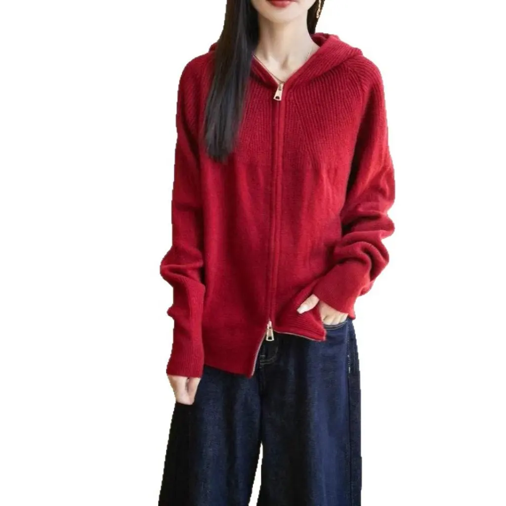 Women's Korean Style Pure Color Hooded Knitted Cardigan Fashion Wear for Autumn And Winter New Sweater Jacket
Women's Korean Style Pure Color Hooded Knitted Cardigan Fashion Wear for Autumn And Winter New Sweater Jacket