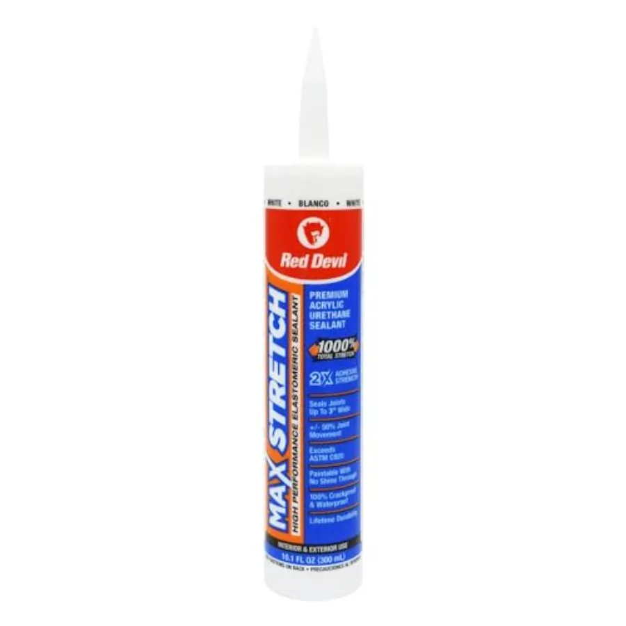 0907 MAX Stretch Acrylic Urethane Elastomeric Sealant, 10.1 oz., White, 12 Pack
0907 MAX Stretch Acrylic Urethane Elastomeric Sealant, 10.1 oz., White, 12 Pack