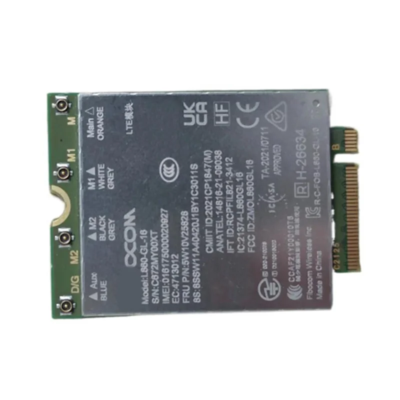 SB-XMM 7560R+ 4G LTE Module FRU 5W10V25828 For Thinkpad L13 Gen3 L13 Yoga Gen3 P14S Gen3 P16S Gen1 T14S L860-GL-16
SB-XMM 7560R+ 4G LTE Module FRU 5W10V25828 For Thinkpad L13 Gen3 L13 Yoga Gen3 P14S Gen3 P16S Gen1 T14S L860-GL-16