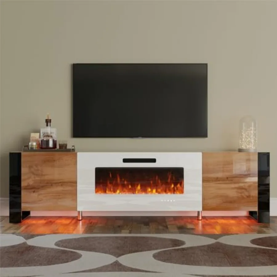 Fireplace TV Stand with 36" Electric Fireplace, High Gloss Entertainment Center with LED Lights, Modern Entertainment Stand for
Fireplace TV Stand with 36" Electric Fireplace, High Gloss Entertainment Center with LED Lights, Modern Entertainment Stand for