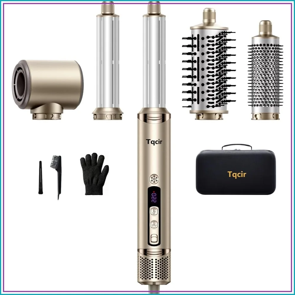 5-in-1 Professional Hot Air Styler with Auto-Wrap Curlers, Fast Drying, Curling, Straightening, Volumizing, No Heat Damage, Storage Case for Women (Gold)
5-in-1 Professional Hot Air Styler with Auto-Wrap Curlers, Fast Drying, Curling, Straightening, Volumizing, No Heat Damage, Storage Case for Women (Gold)