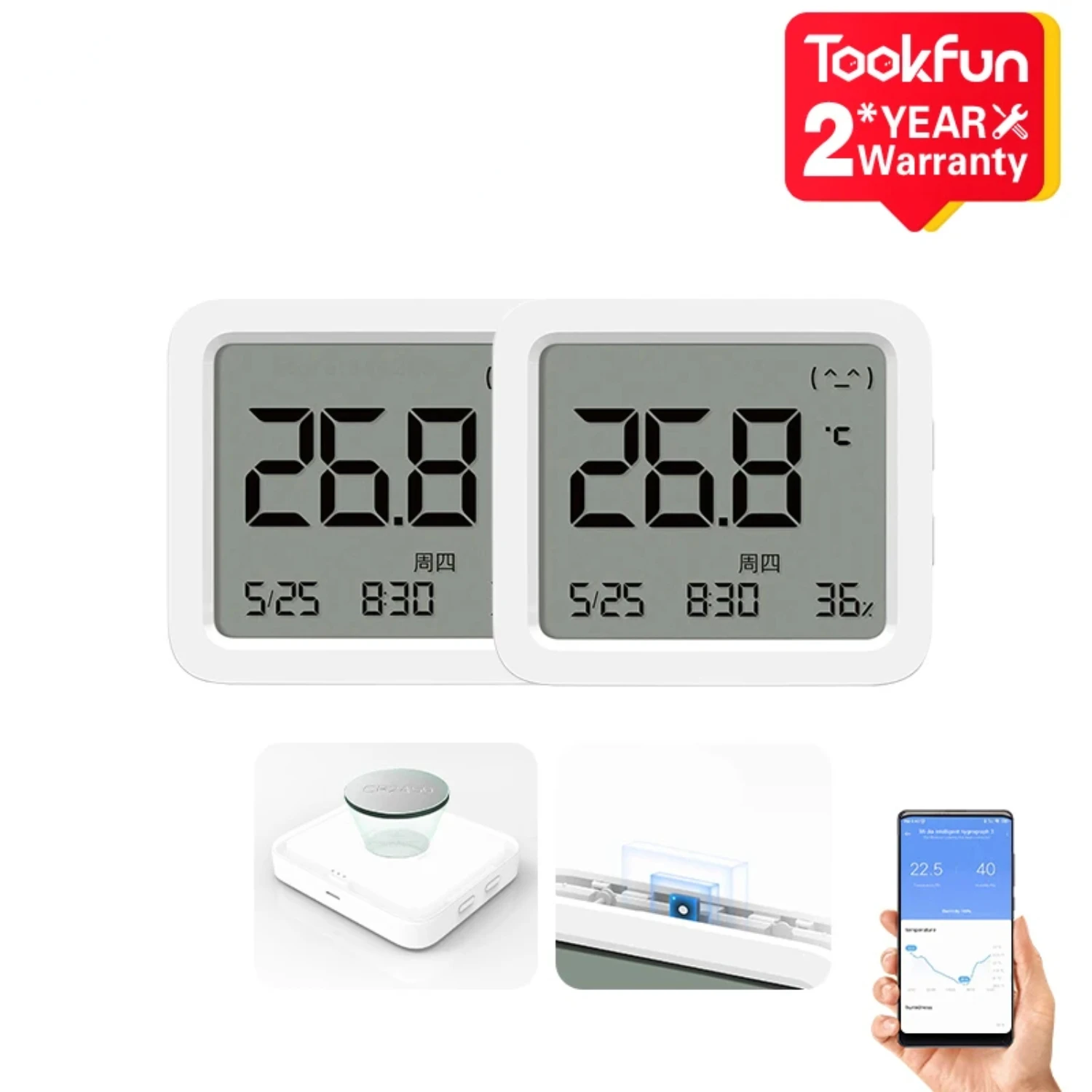 Smart Temperature And Humidity Sensor 3 LCD Long-lasting Battery Life Need To Match Bluetooth Mesh Mi App
Smart Temperature And Humidity Sensor 3 LCD Long-lasting Battery Life Need To Match Bluetooth Mesh Mi App