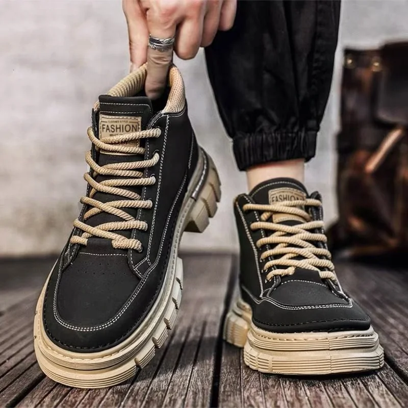 Men's Boots Spring High Top British Style Casual Leather Shoes mid Top Anti-Slip Sports Thick Bottom Heightened Black ...
Men's Boots Spring High Top British Style Casual Leather Shoes mid Top Anti-Slip Sports Thick Bottom Heightened Black ...