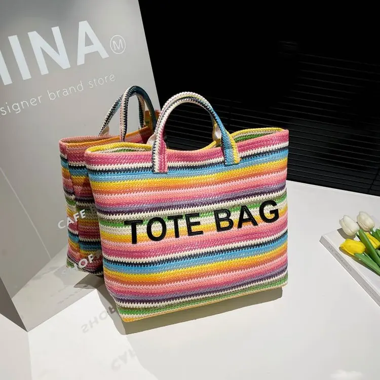 2025 Woven Straw Tote Large Capacity Beach Bag Crossbody Strap Striped Boho Purse Lightweight Vacation Essential Summer Tote
2025 Woven Straw Tote Large Capacity Beach Bag Crossbody Strap Striped Boho Purse Lightweight Vacation Essential Summer Tote