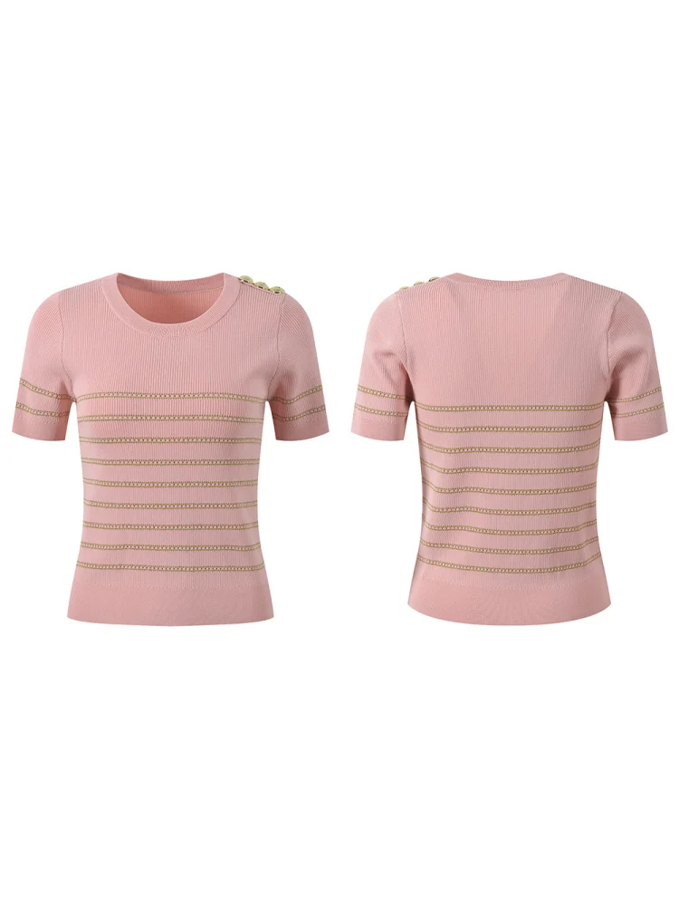 Ele Summer ort Sve Вязаный топ Slim Fit Золотые пуговицы Цвет Blo Design Своичный круглый нейлоновый Премиум Quali
Ele Summer ort Sve Вязаный топ Slim Fit Золотые пуговицы Цвет Blo Design Своичный круглый нейлоновый Премиум Quali