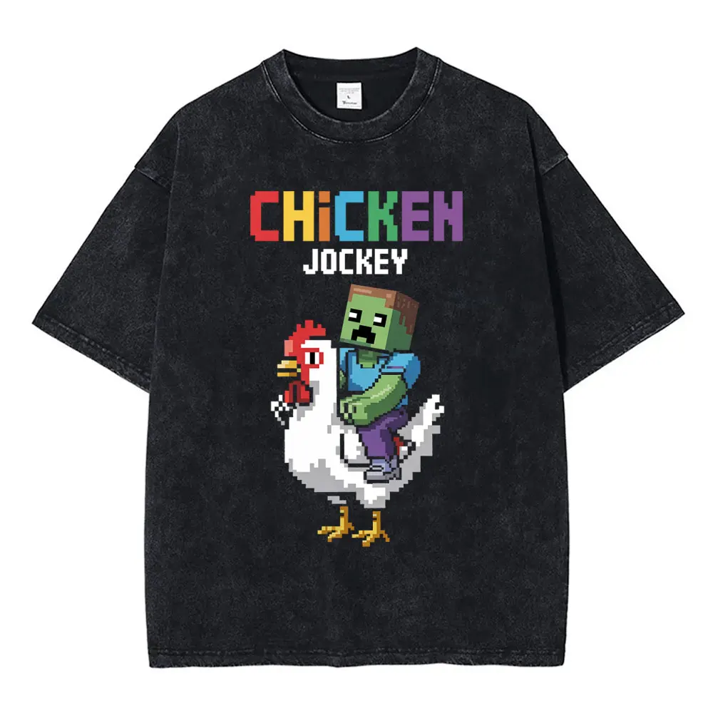 Chicken Game Otaku Funny Meme Washed Vintage T-shirt Funny Chicken Jockey Graphic Tshirt Men Women's Miners Oversized T Shirts
Chicken Game Otaku Funny Meme Washed Vintage T-shirt Funny Chicken Jockey Graphic Tshirt Men Women's Miners Oversized T Shirts