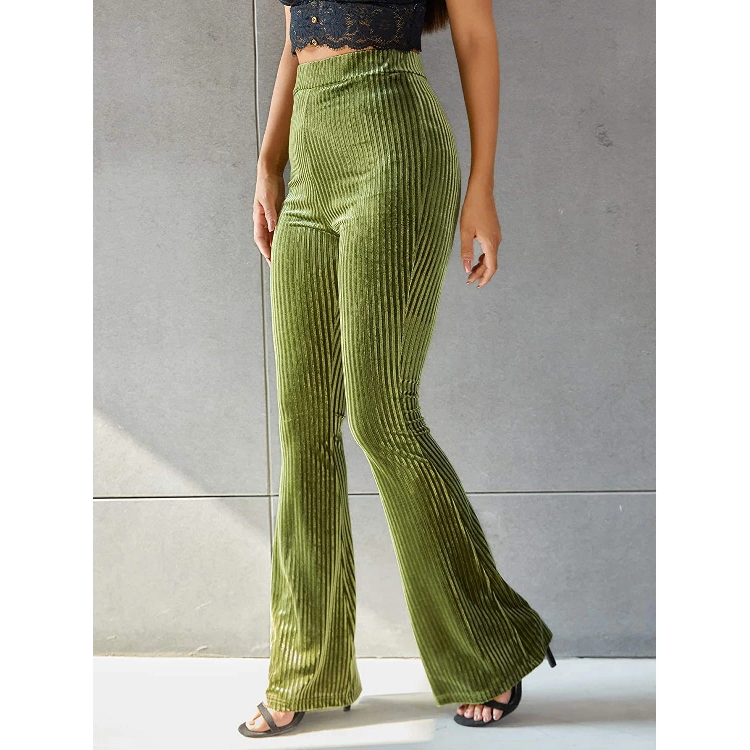 Fashionable Sexy Color High Waist Velvet Stripe Bell Bottom Pants Women's Clothing Cross-Border New Style
Fashionable Sexy Color High Waist Velvet Stripe Bell Bottom Pants Women's Clothing Cross-Border New Style