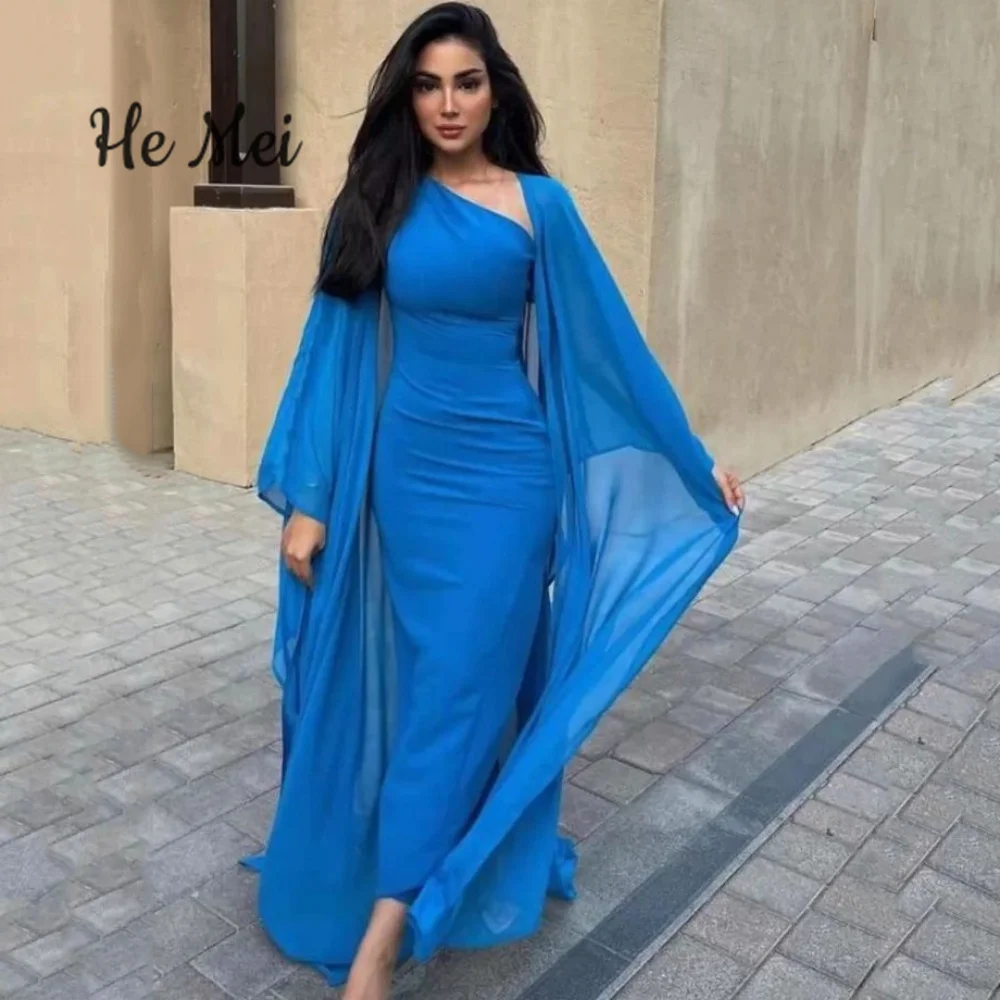 Elegant Simple Prom Dress One Shoulder Chiffon Evening Gown Sheath Blue Party Dress New Formal Occasion Vestidos De Novia
Elegant Simple Prom Dress One Shoulder Chiffon Evening Gown Sheath Blue Party Dress New Formal Occasion Vestidos De Novia