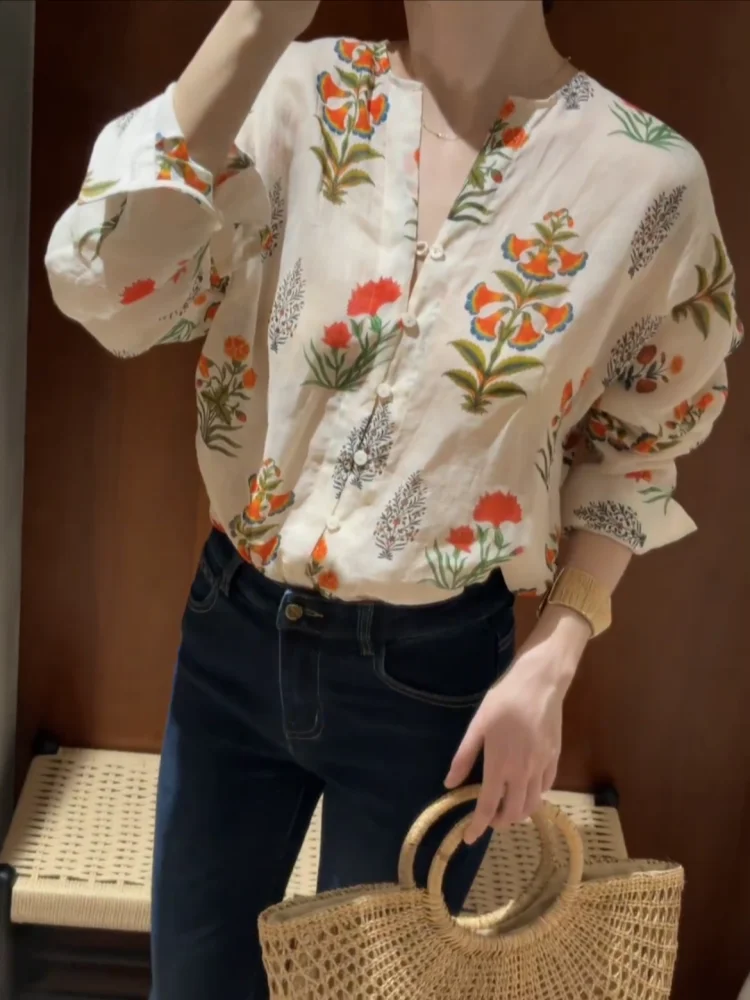 Ретро-топ с цветочным принтом, длинными рукавами и круглым вырезом, женский повседневный свободный универсальный топ, модный, из полиэстеровой ткани
Ретро-топ с цветочным принтом, длинными рукавами и круглым вырезом, женский повседневный свободный универсальный топ, модный, из полиэстеровой ткани