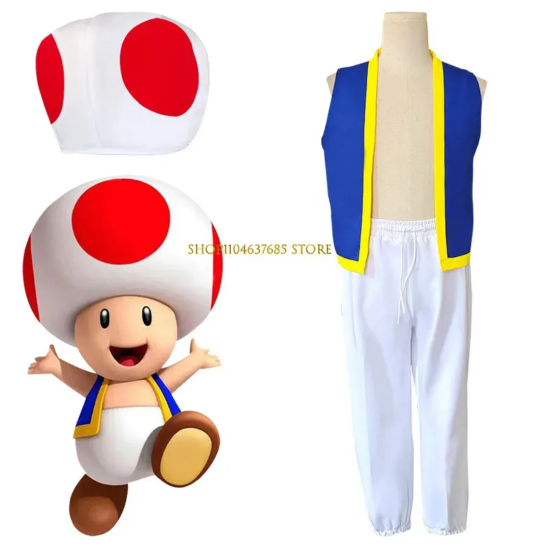 Kinopio Toad Cosplay Hat Kids Boys Costume Game Bros 2 Roleplay Fantasia Outfits Vest Pants Child Halloween Carnival
Kinopio Toad Cosplay Hat Kids Boys Costume Game Bros 2 Roleplay Fantasia Outfits Vest Pants Child Halloween Carnival
