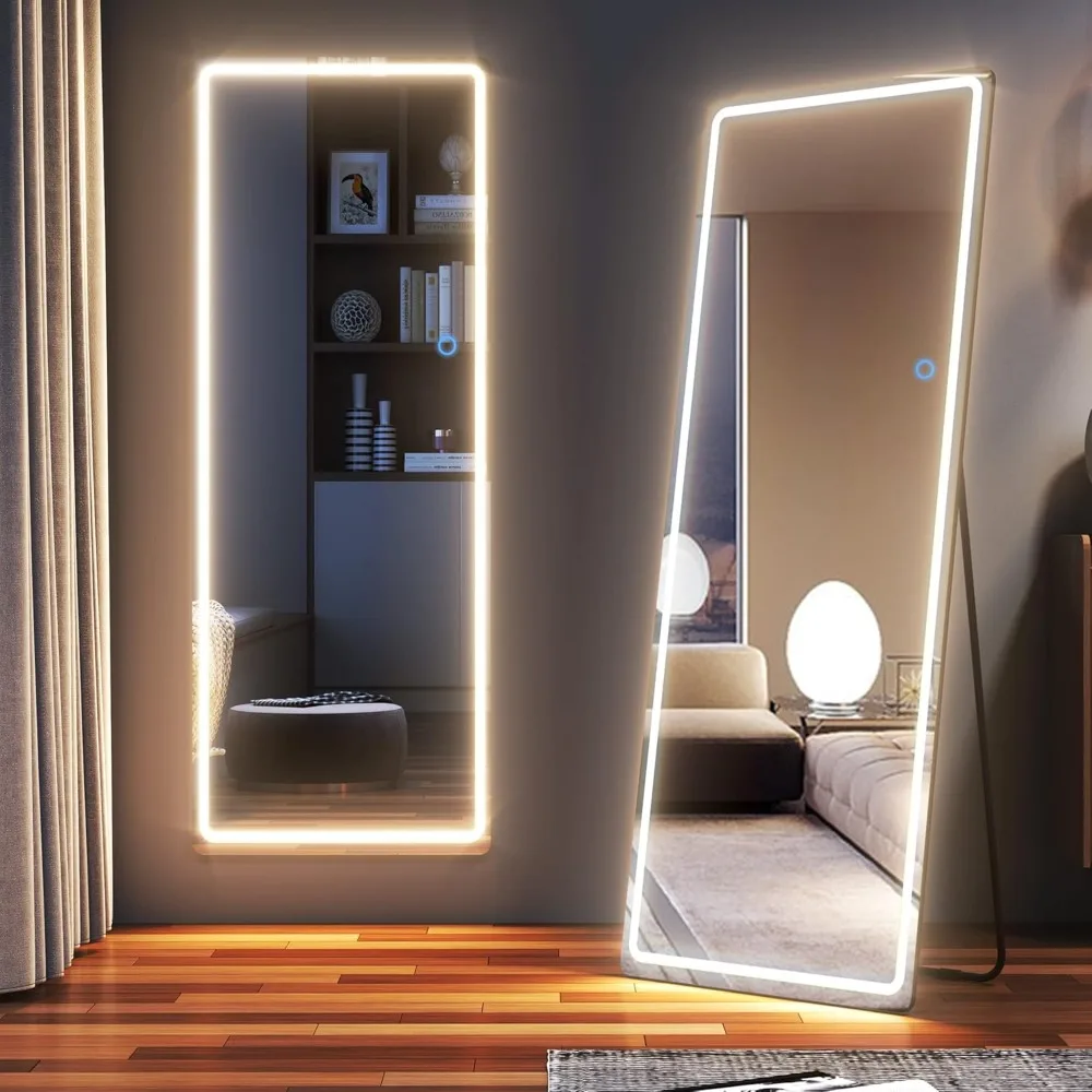 65"x22" Full-Length Hanging Mirror with LED Lights, Free Standing Wall Mounted Lighted Vanity Tall Big Stand Up Body Mirr
65"x22" Full-Length Hanging Mirror with LED Lights, Free Standing Wall Mounted Lighted Vanity Tall Big Stand Up Body Mirr