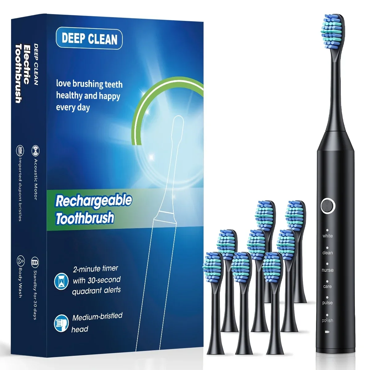 New 2025 Sonic Electric Toothbrush Adult Timer Brush 6 Mode USB Charger Rechargeable Tooth Brushes Replacement Heads Set
New 2025 Sonic Electric Toothbrush Adult Timer Brush 6 Mode USB Charger Rechargeable Tooth Brushes Replacement Heads Set