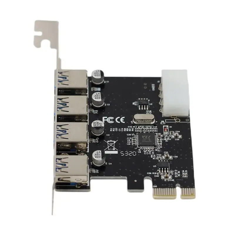 1Pcs PCI Express PCIe USB 3.0 HUB Adapter 4 Port USB 3.0 PCI-E Expansion Card 4-Port USB3.0 Controller DIY Accessories
1Pcs PCI Express PCIe USB 3.0 HUB Adapter 4 Port USB 3.0 PCI-E Expansion Card 4-Port USB3.0 Controller DIY Accessories