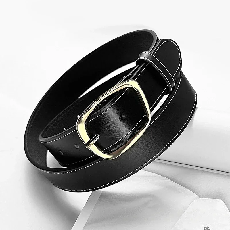 2023 Women's Belt Soft Pu Belt Circular Buckle Button Casual Jeans Black Belt Fashion Trend Fancy Vintage Belt
2023 Women's Belt Soft Pu Belt Circular Buckle Button Casual Jeans Black Belt Fashion Trend Fancy Vintage Belt