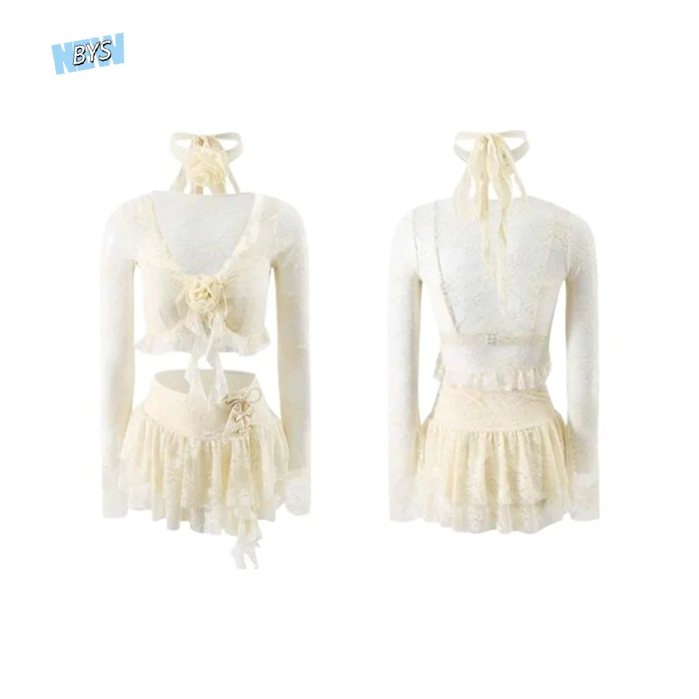 Ruffle Lace Long Sleeve Swimsuit Skirt Style Bikini Suit Beachwear Clothing Ladies Ruffle Bathing Suit Jellyfish Elf Mesh Belt
Ruffle Lace Long Sleeve Swimsuit Skirt Style Bikini Suit Beachwear Clothing Ladies Ruffle Bathing Suit Jellyfish Elf Mesh Belt